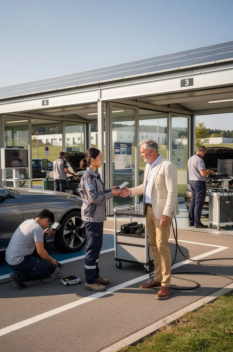 Fortschrittliche Software zur Fehlererkennung bei Fahrzeugen in einem deutschen Diagnoselabor